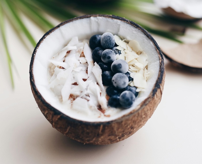 coconut and blueberries 